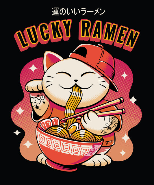 Lucky Ramen.Drop Shoulder Oversized T-shirt 260 GSM