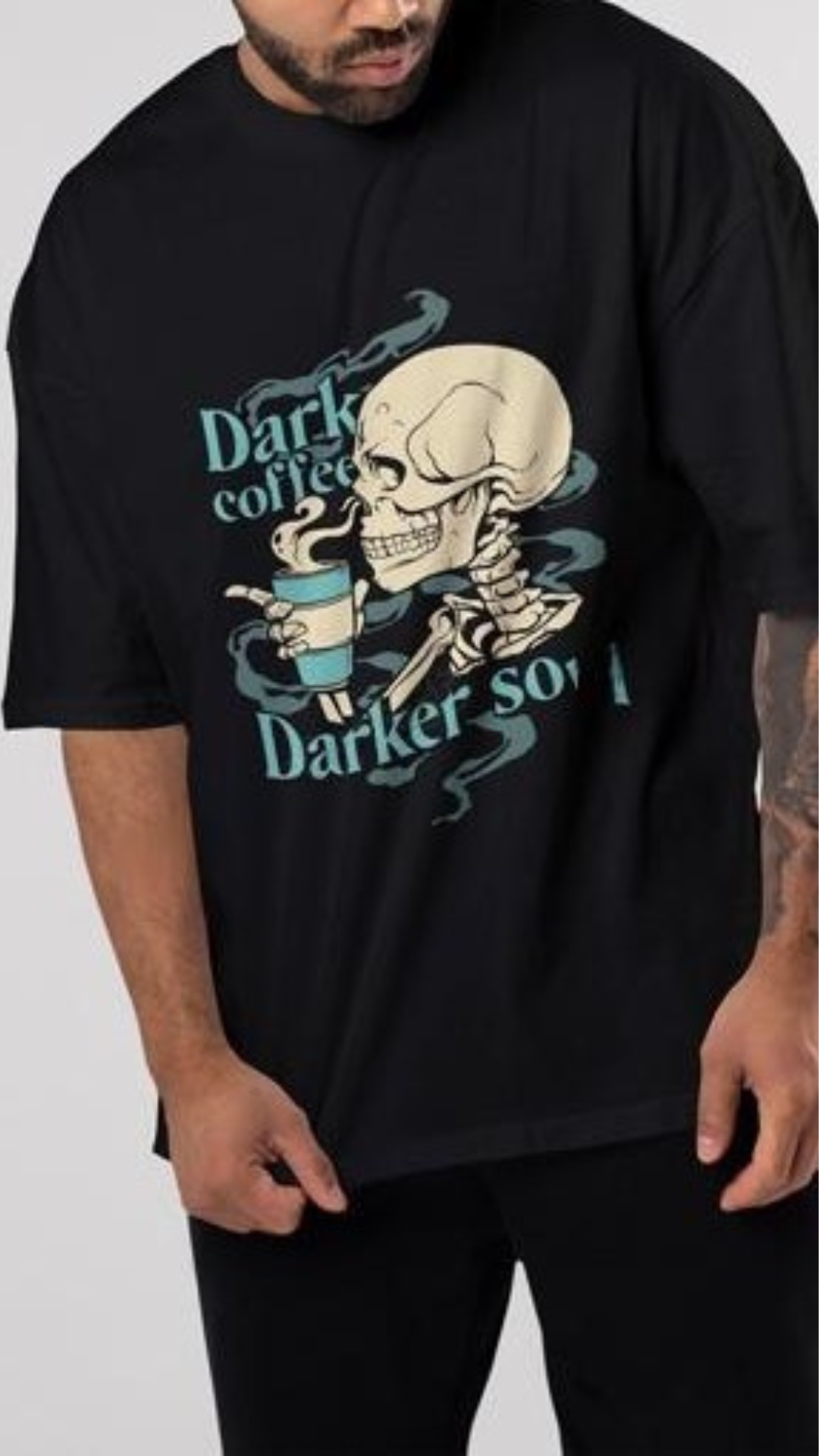 Dark Coffee Darker Soul. Drop Shoulder Oversized T-shirt 260 GSM